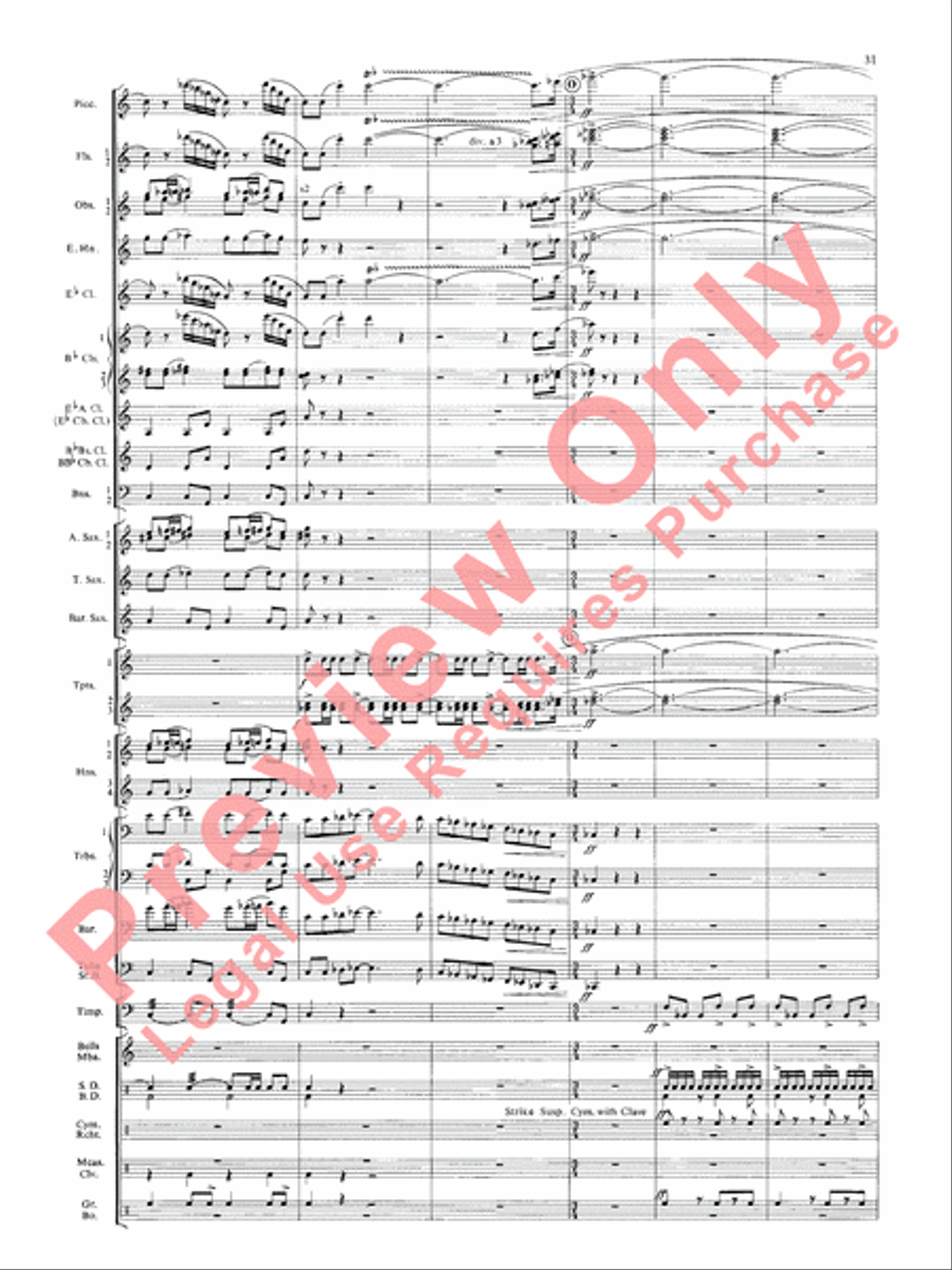 Symphonic Dance No. 3 (Fiesta) Concert Band scores gallery preview page 34