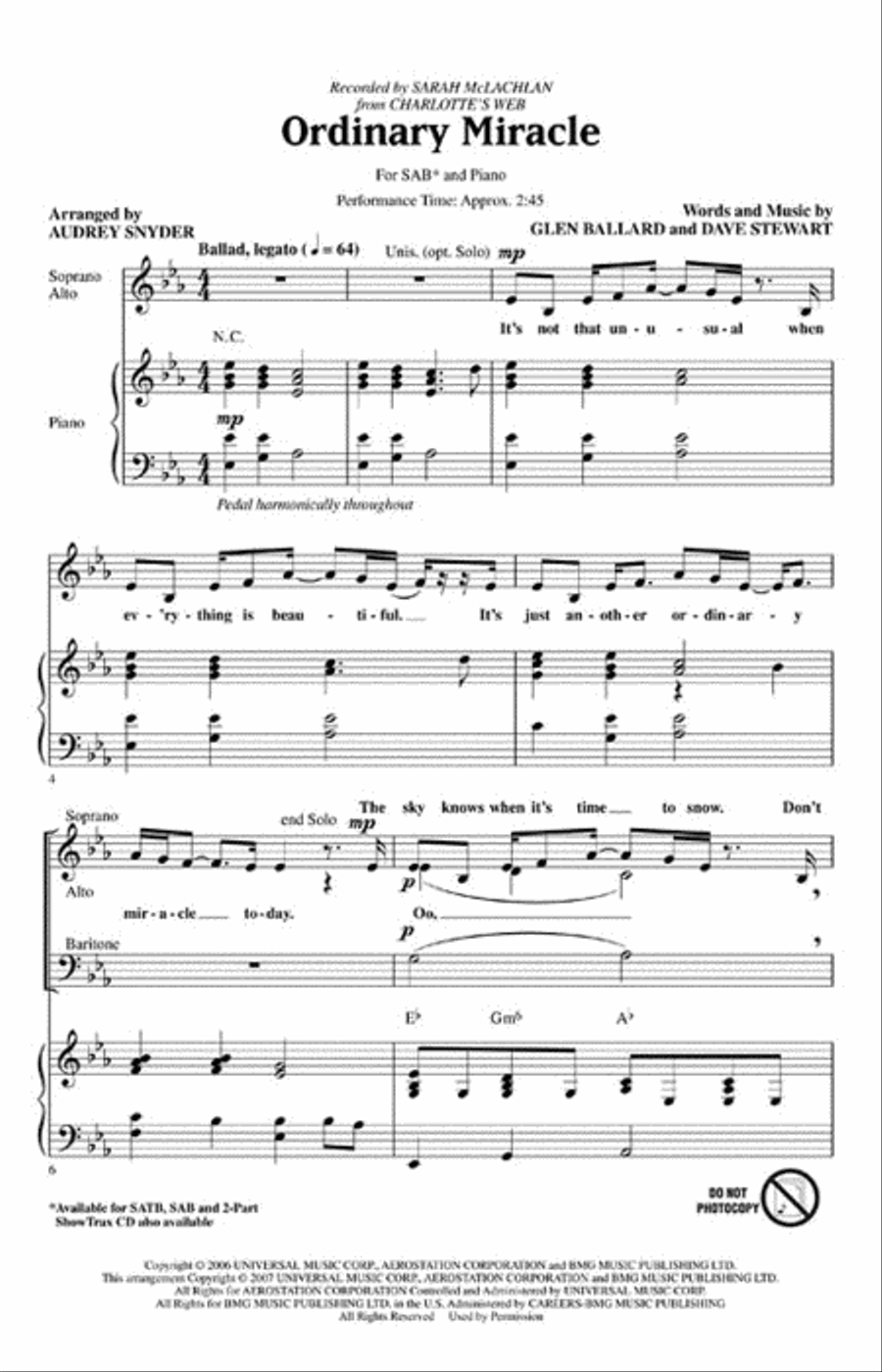 Ordinary Miracle 3-Part scores gallery preview page 2