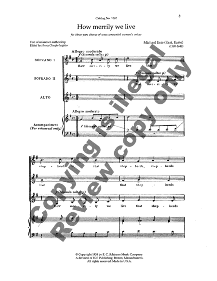 How Merrily We Live SSA scores gallery preview page 6