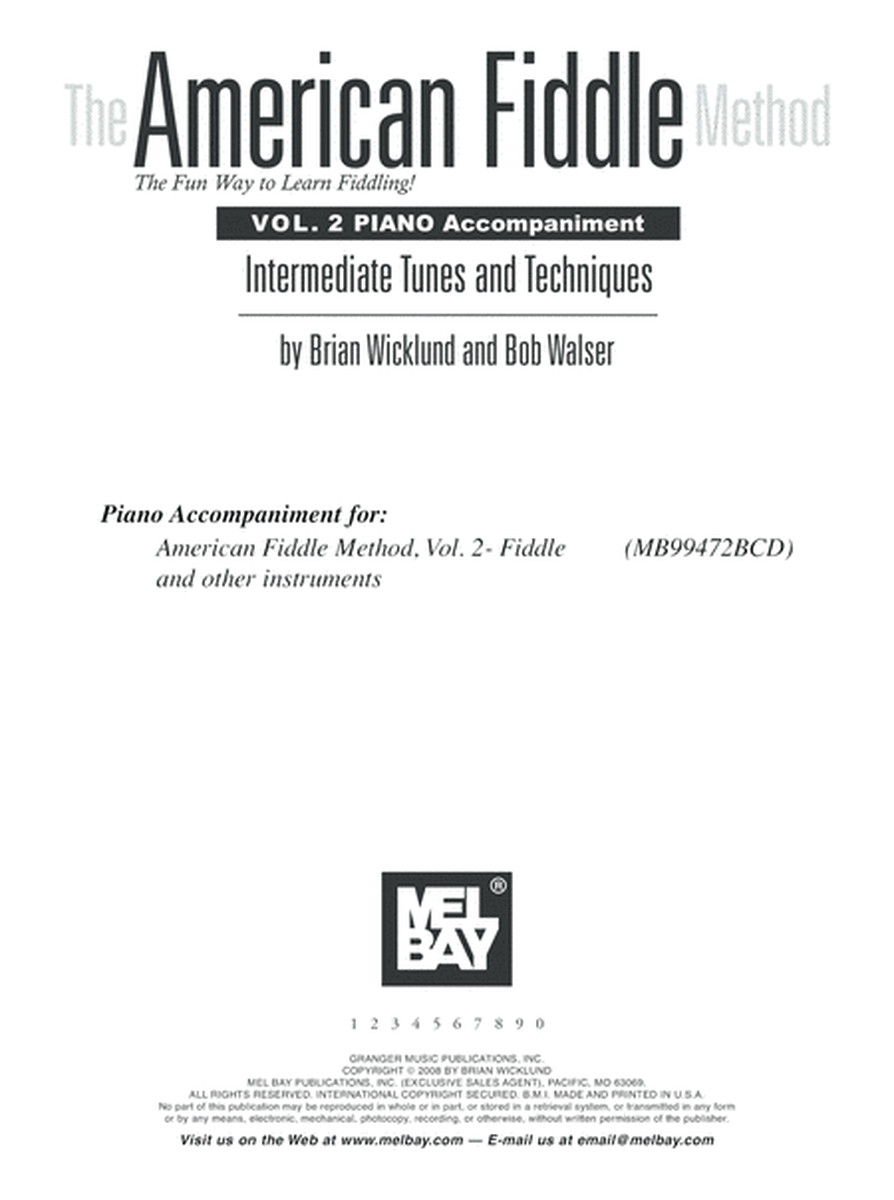 The American Fiddle Method Vol. 2 Piano Accompaniment