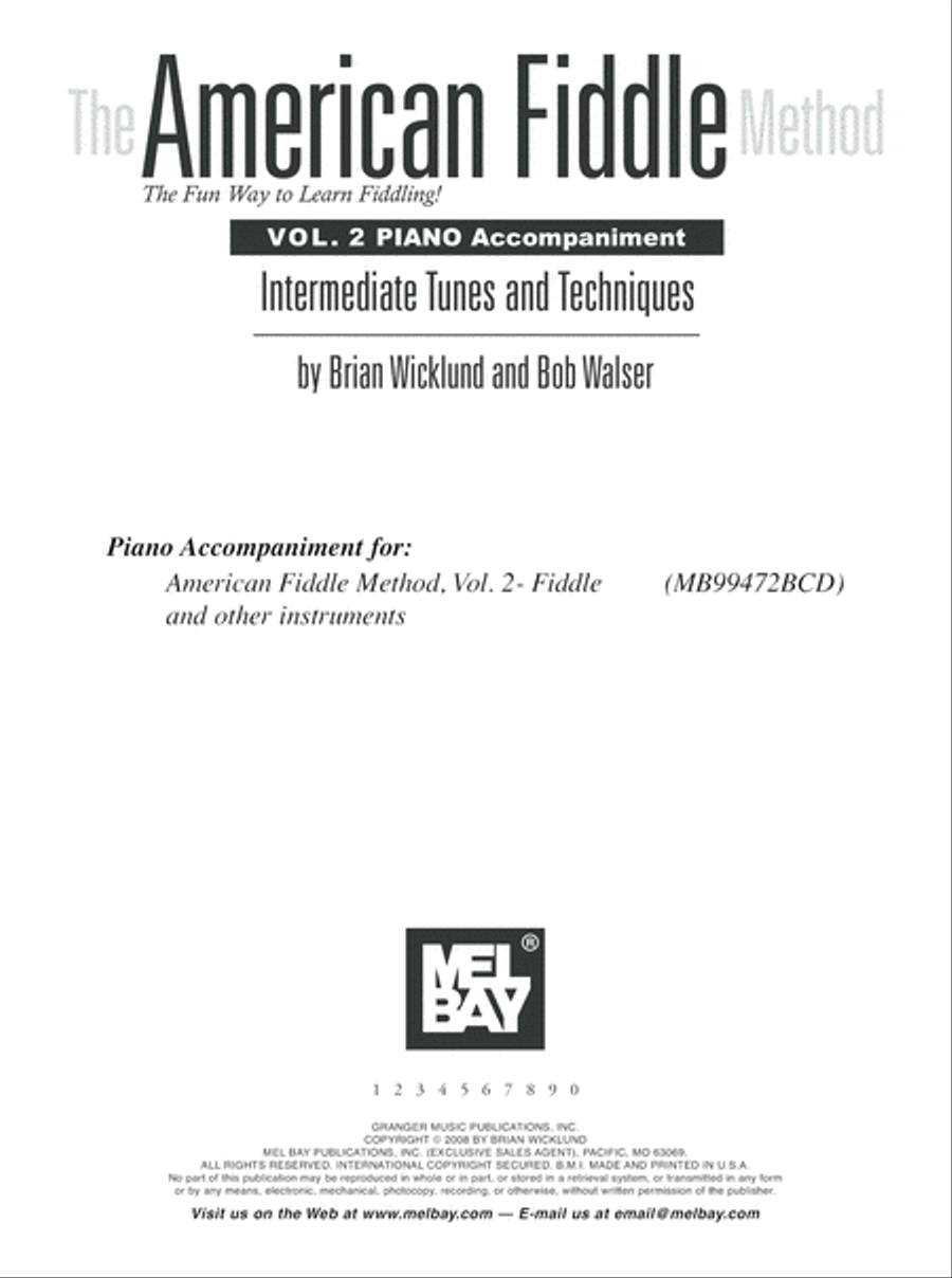 The American Fiddle Method Vol. 2 Piano Accompaniment Piano Accompaniment scores gallery preview page 2