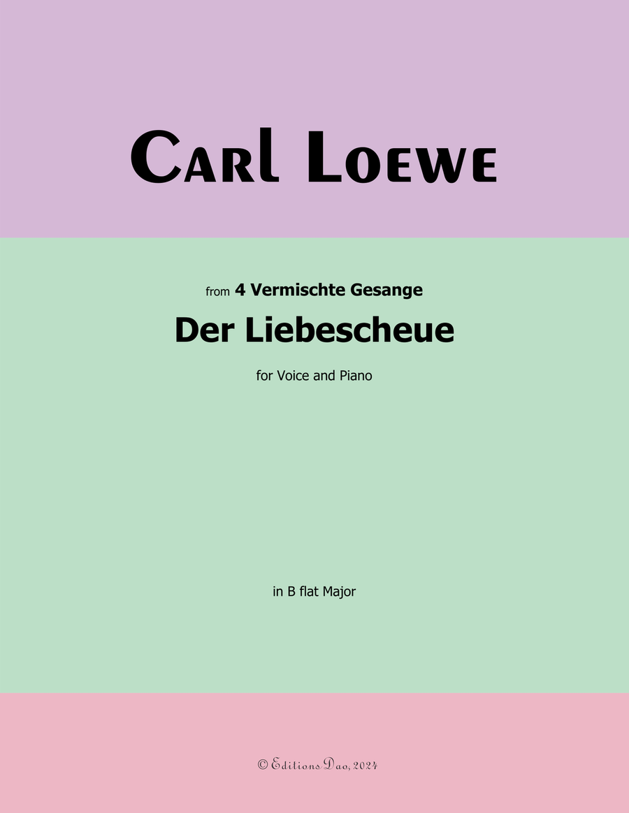 Der Liebescheue, by Carl Loewe, in B flat Major Voice scores gallery preview page 1