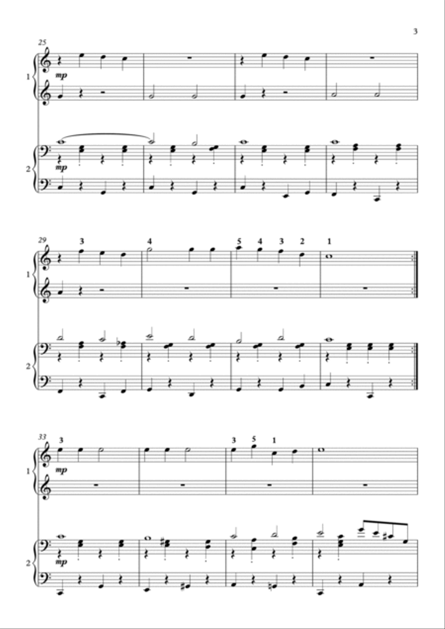 Jingle Bells (for Piano Four Hands) 1 Piano, 4-Hands scores gallery preview page 3