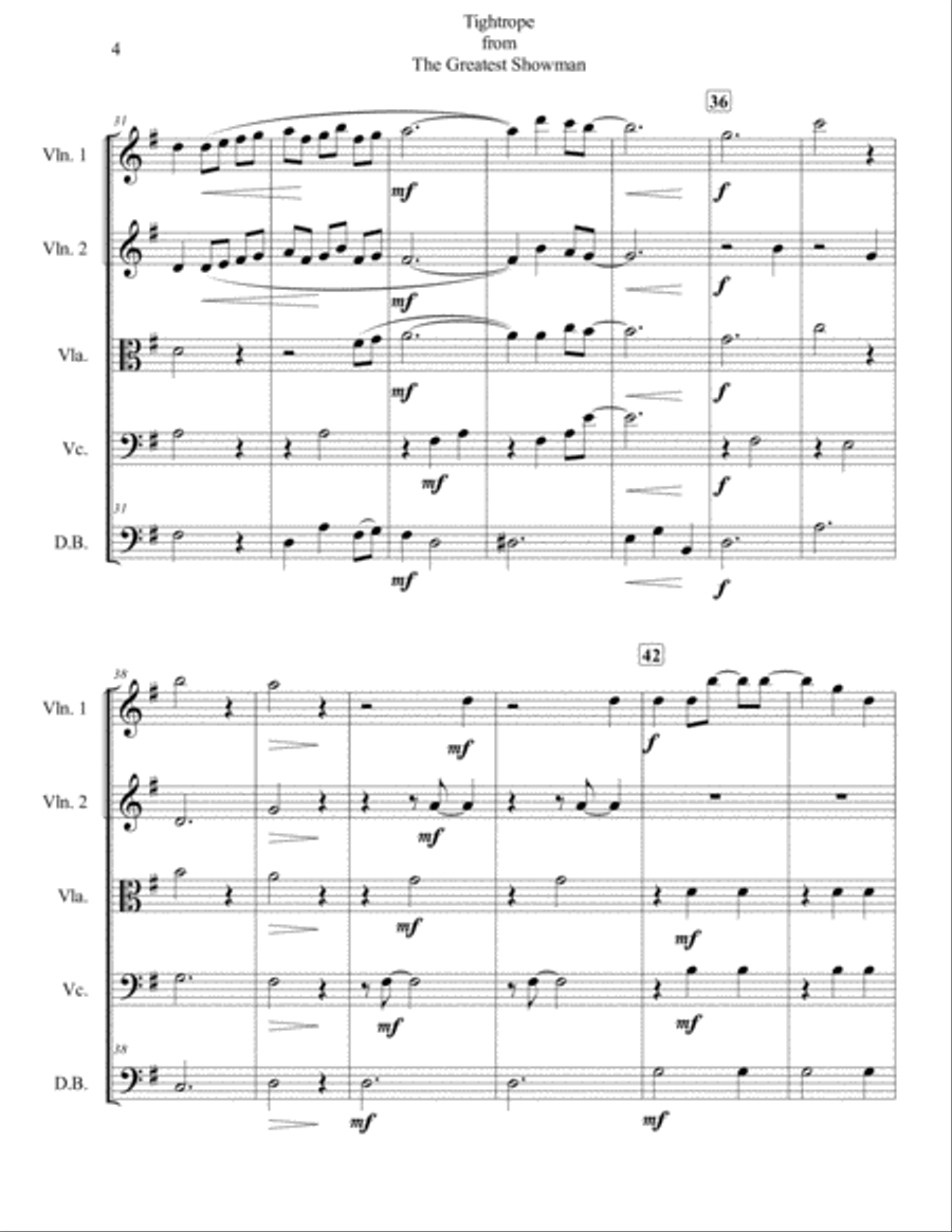 Tightrope String Quintet scores gallery preview page 4