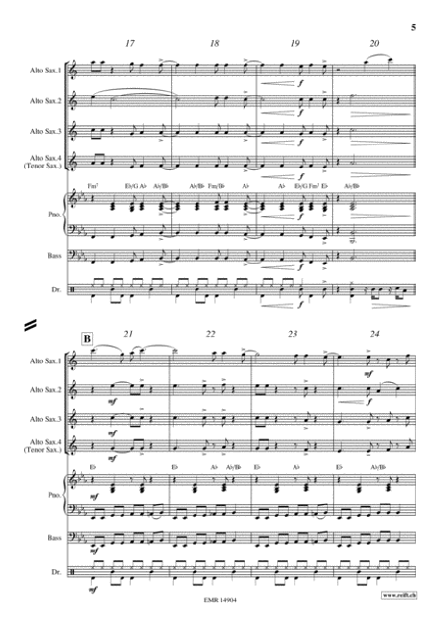 Kumbaya Alto Saxophone scores gallery preview page 5