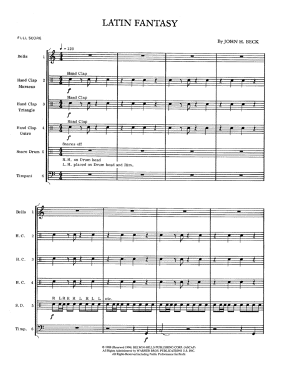 Latin Fantasy: Score Percussion Ensemble scores gallery preview page 2