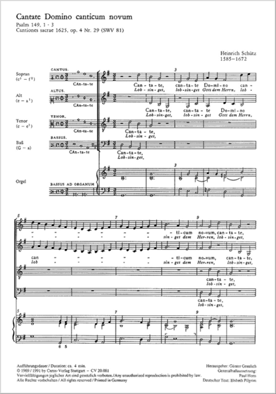Cantate Domino (Singet dem Herrn) 4-Part scores gallery preview page 2