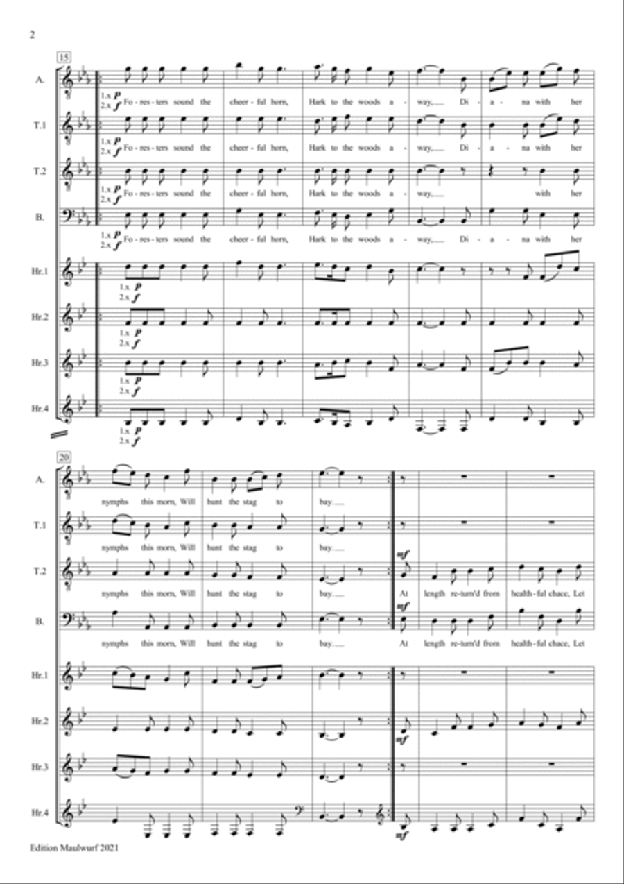 Foresters, Sound The Cheerful Horn Choir scores gallery preview page 2