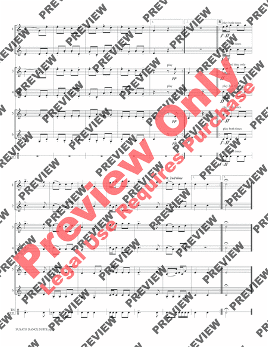 Susato Dance Suite (from Danserye) (1551) Small Ensemble scores gallery preview page 4