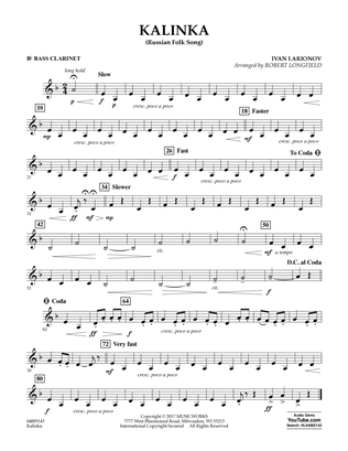 Kalinka (Russian Folk Song) - Bb Bass Clarinet