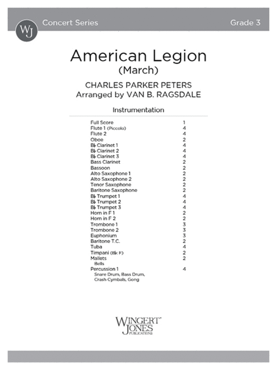American Legion (Score) Concert Band scores gallery preview page 1