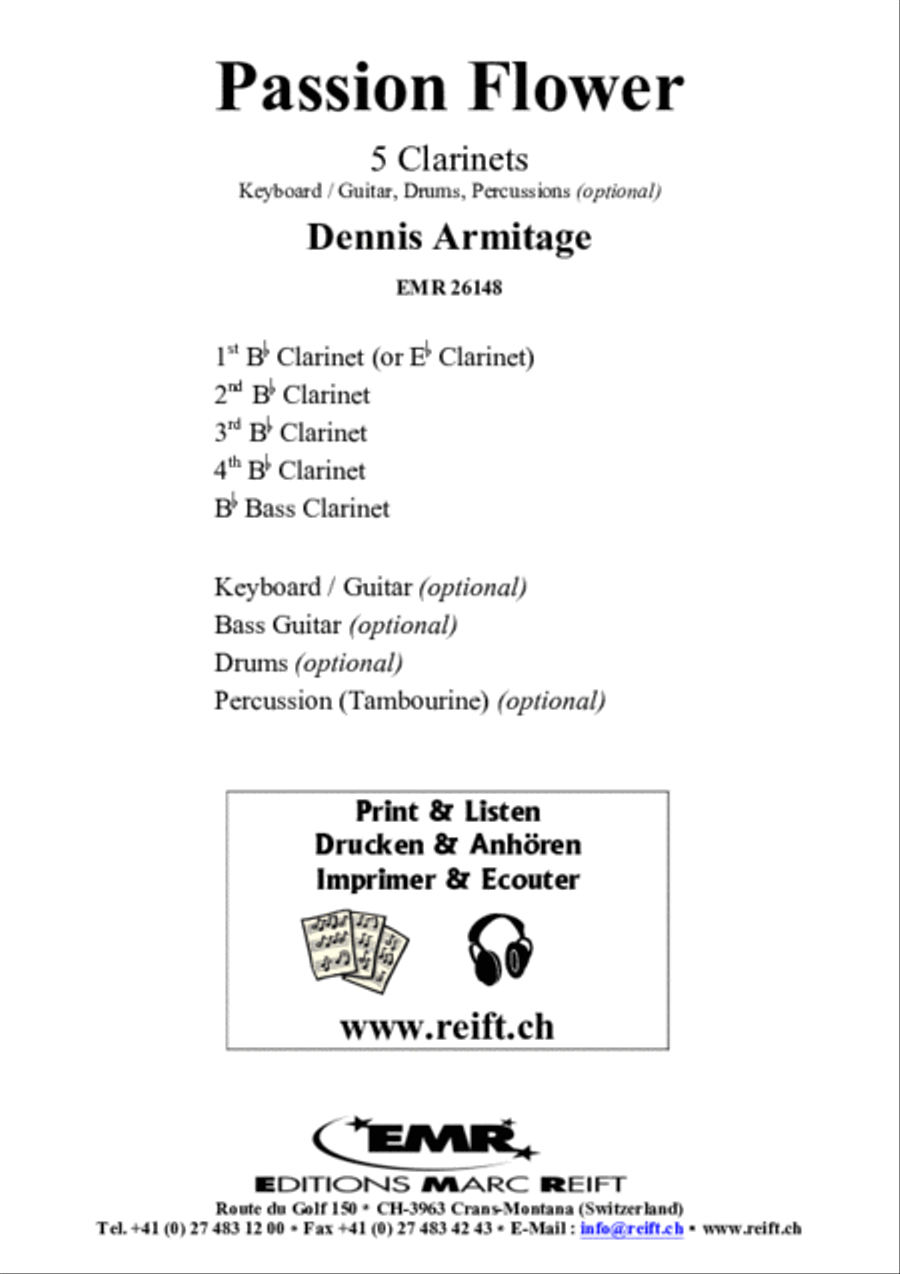 Passion Flower Passion Flower Clarinet scores gallery preview page 2