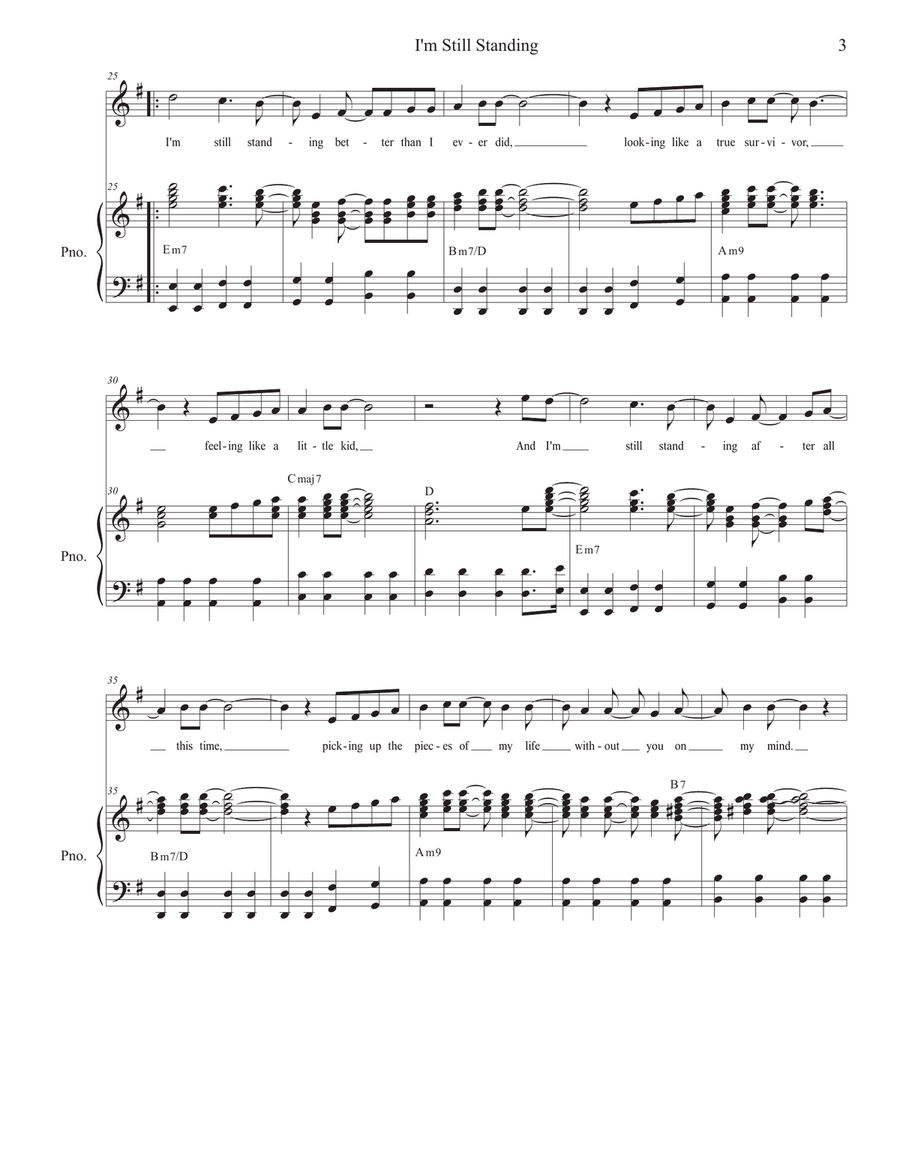 I'm Still Standing I'm Still Standing Unison Choir scores gallery preview page 3