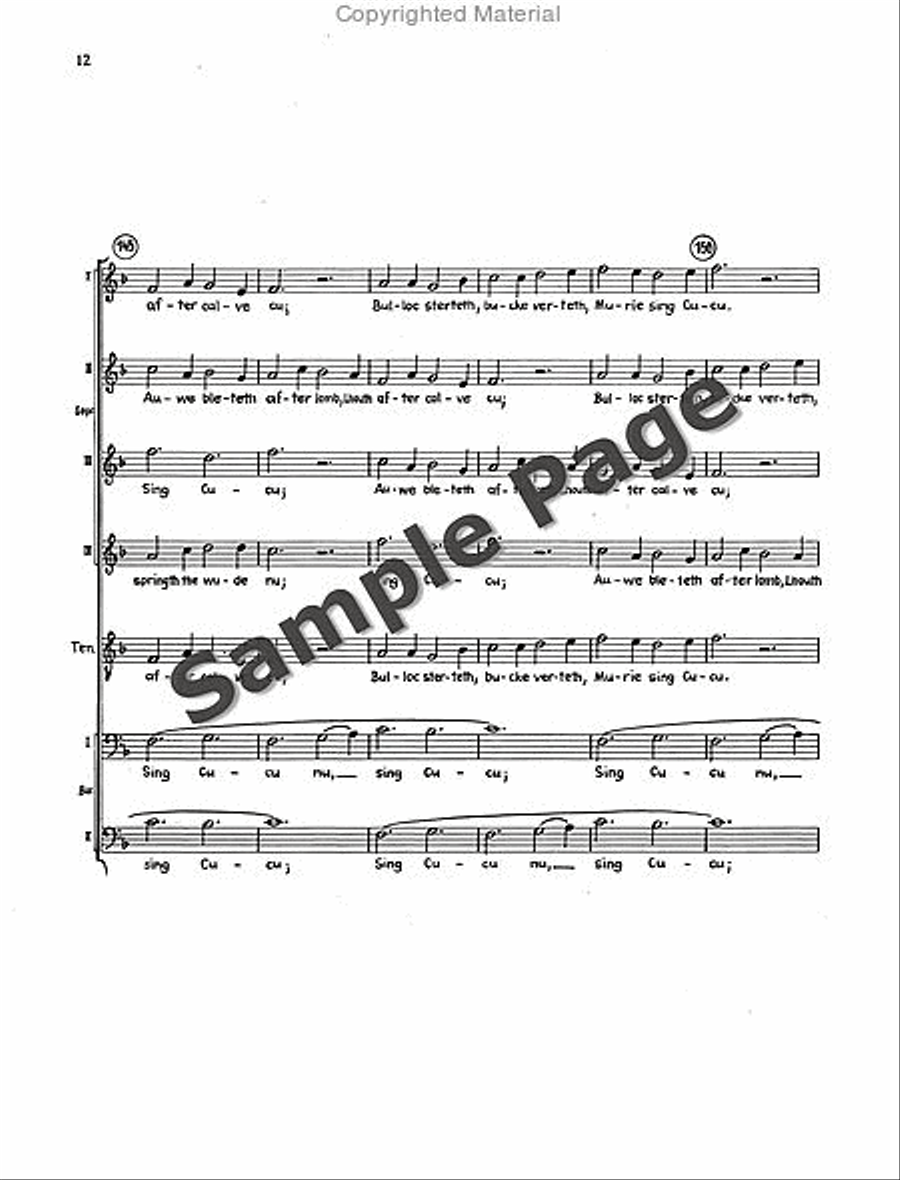 Rota Sumer Is Icumen In Ch. Score Mixed Choir scores gallery preview page 13