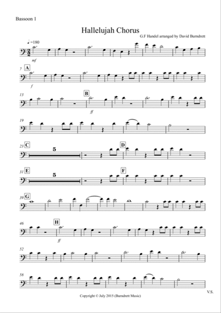 Hallelujah Chorus for Bassoon Quartet Bassoon Quartet scores gallery preview page 6