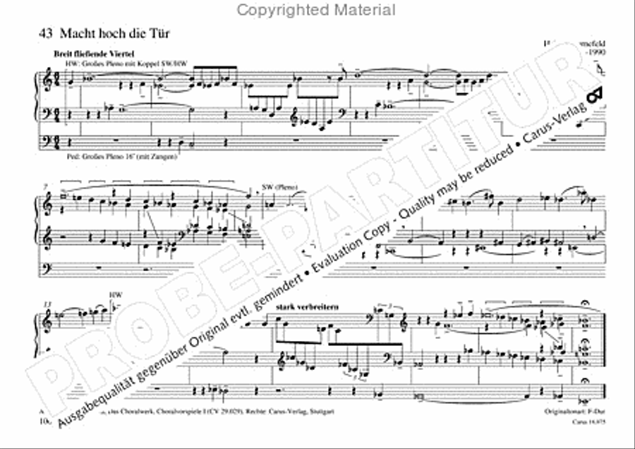 Freiburger Orgelbuch: Stammteil Organ Solo scores gallery preview page 101