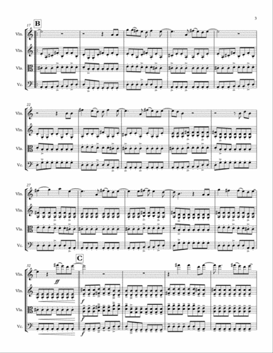 Beautiful Day String Quartet scores gallery preview page 3