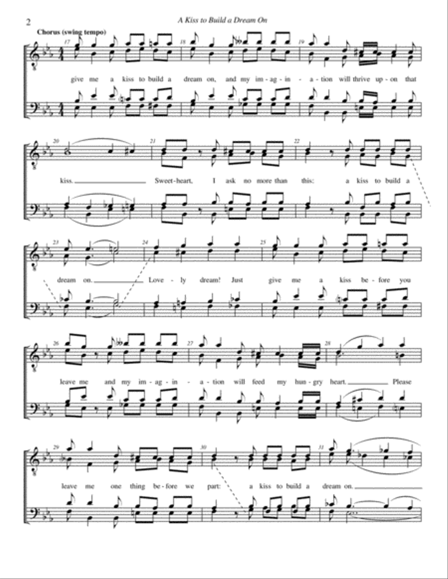 A Kiss To Build A Dream On TTBB scores gallery preview page 2