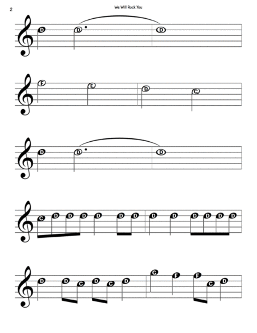 We Will Rock You Easy Piano scores gallery preview page 2
