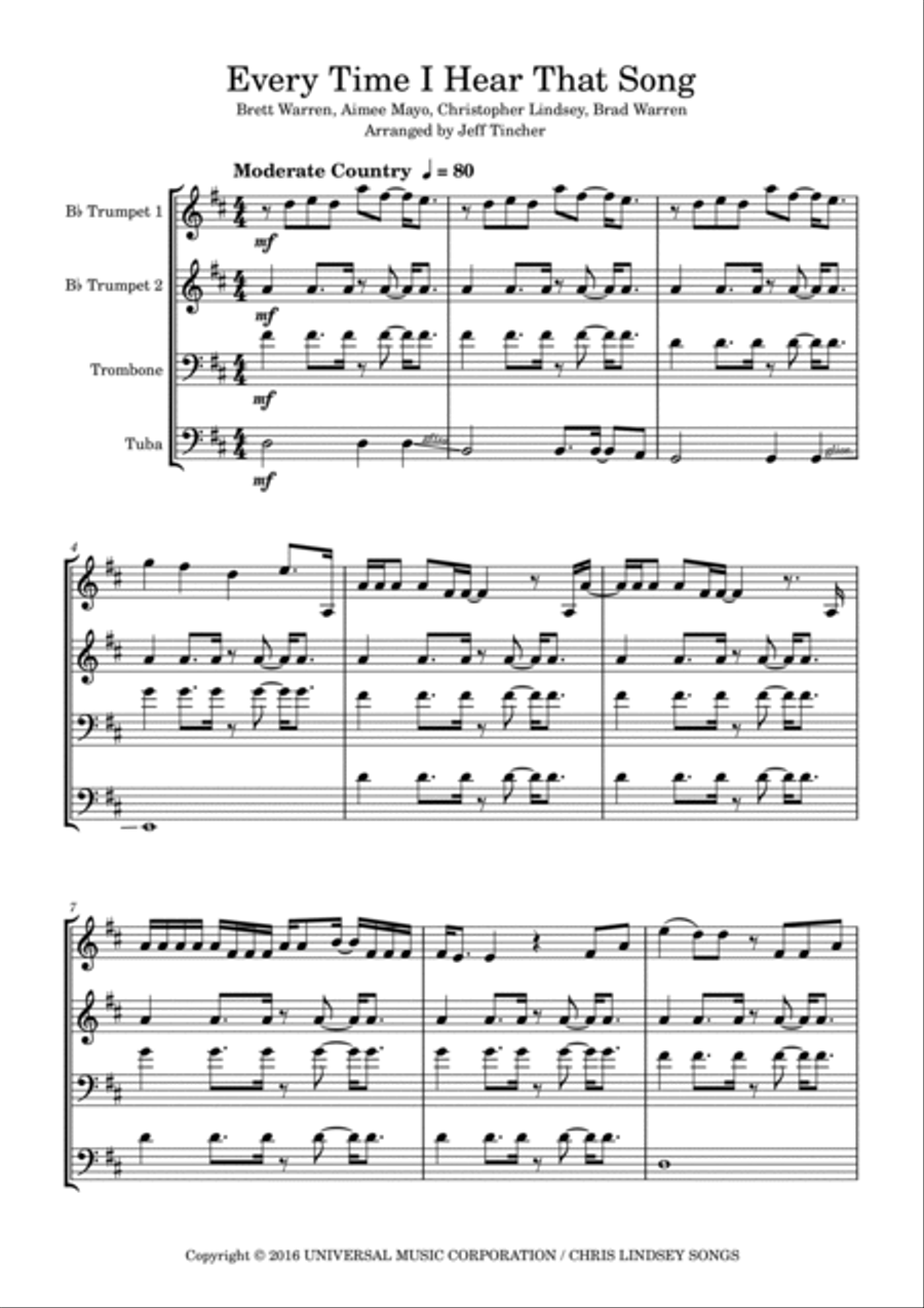 Every Time I Hear That Song Brass Ensemble scores gallery preview page 2