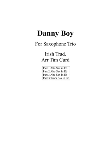 Danny Boy for Saxophone Trio image number null