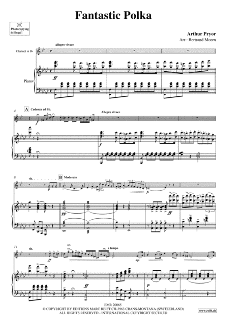 Fantastic Polka Clarinet Solo scores gallery preview page 3