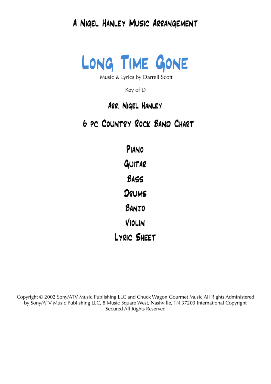 Long Time Gone Cover Band scores gallery preview page 1