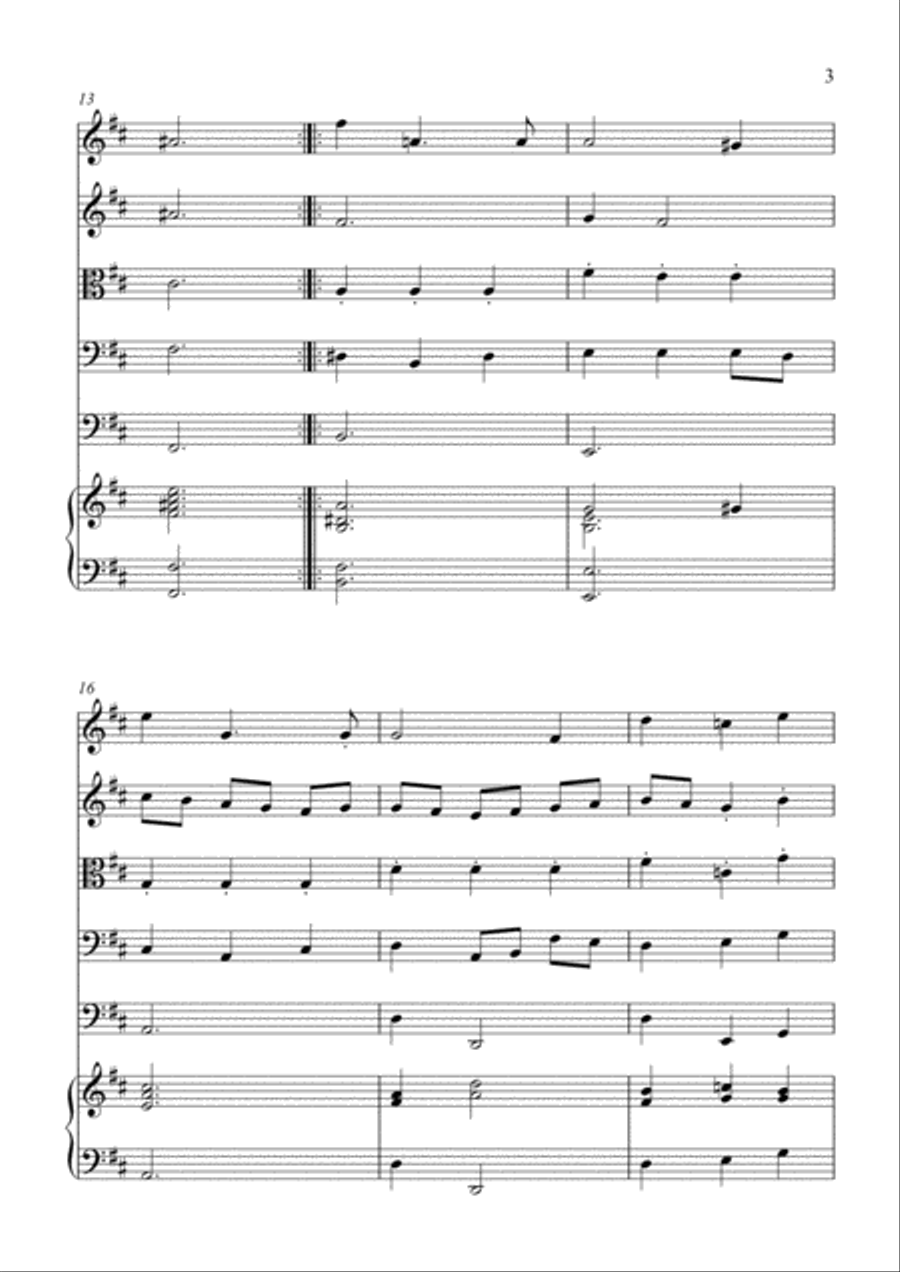 Sarabanda of a Violin Sonata Woodwind Quintet scores gallery preview page 3