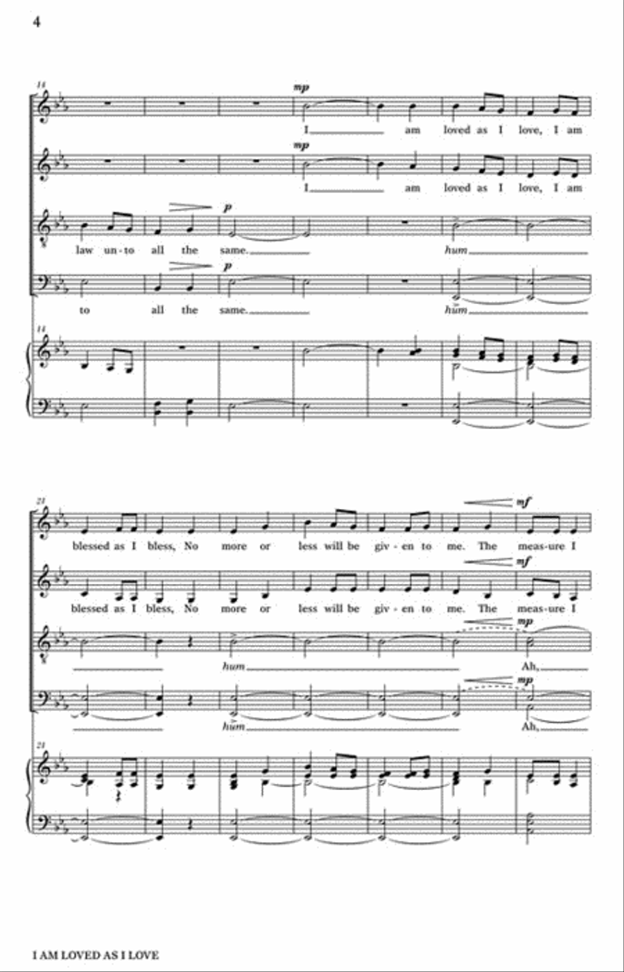 I Am Loved as I Love I Am Loved as I Love Divisi scores gallery preview page 3