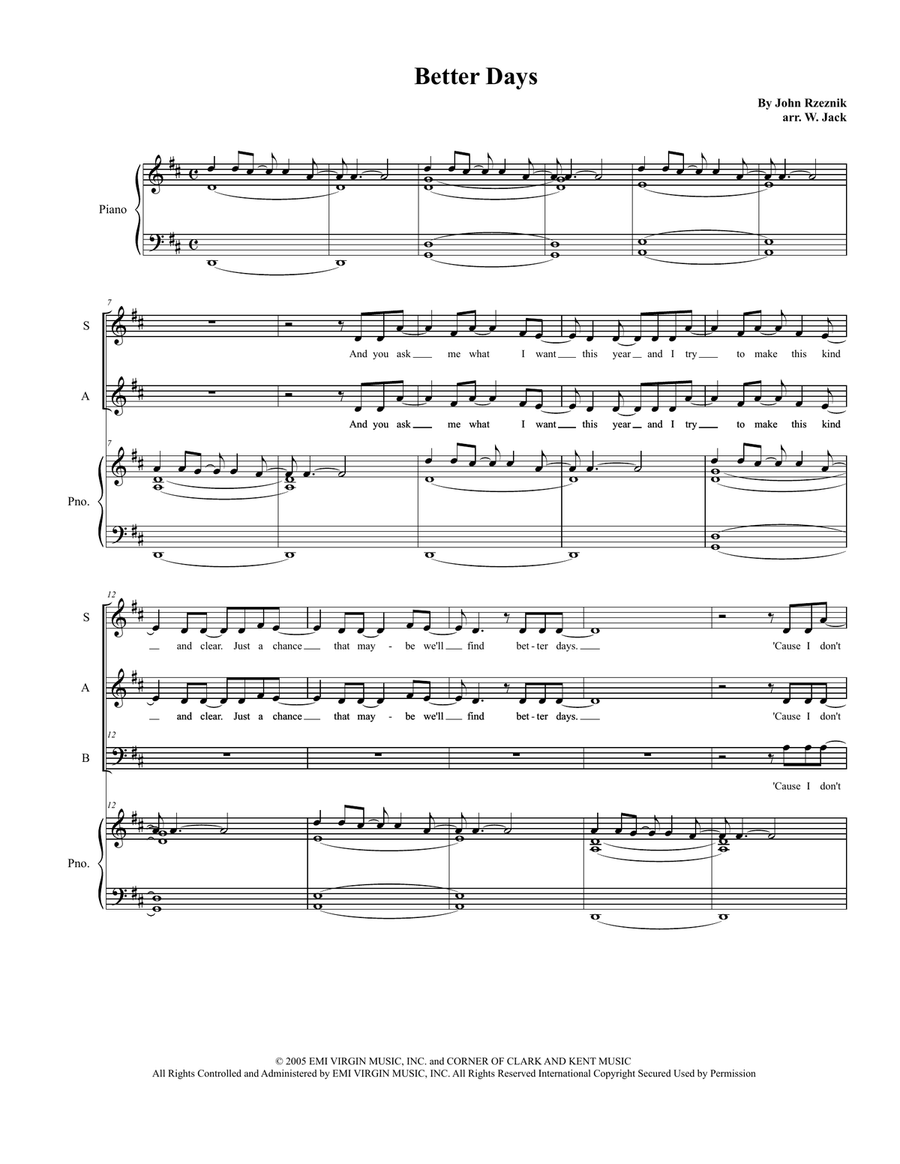 Better Days Better Days 3-Part scores gallery preview page 1