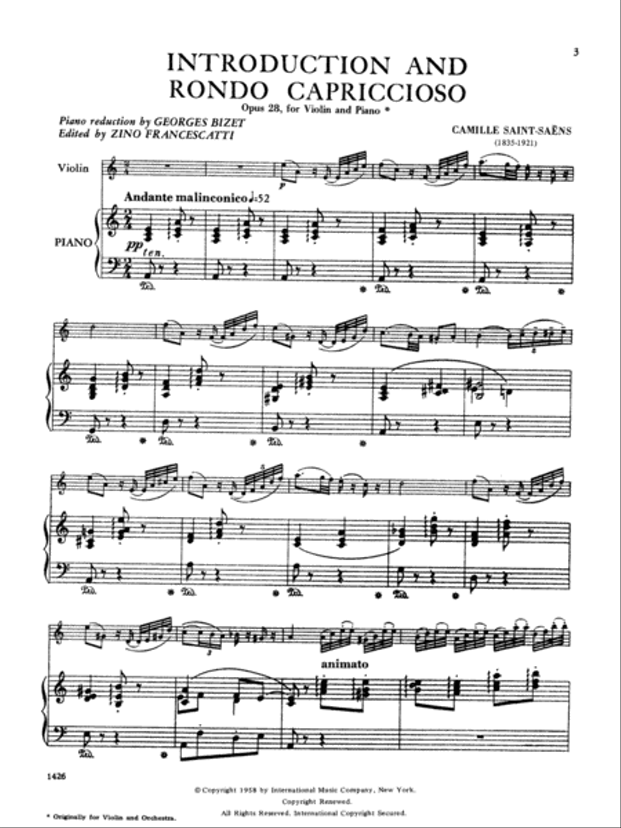 Introduction & Rondo Capriccioso, Op. 28 Violin Solo scores gallery preview page 2