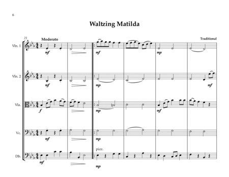 Australian National Anthem & Waltzing Matilda for String Orchestra (MFAO World Anthems) image number null