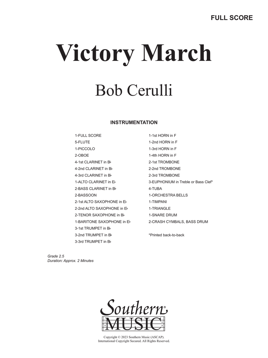 Victory March - Full Score Concert Band scores gallery preview page 1