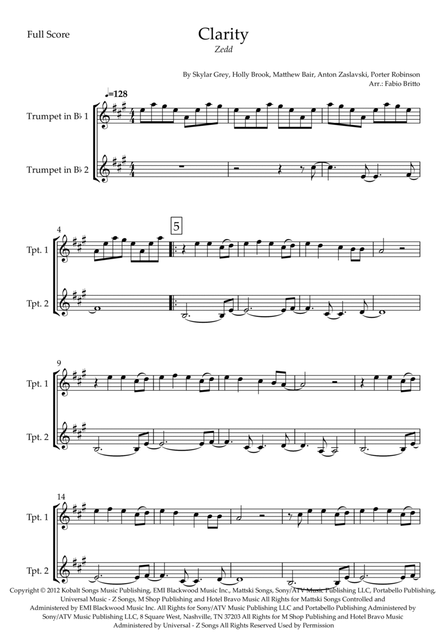 Clarity Trumpet Duet scores gallery preview page 1