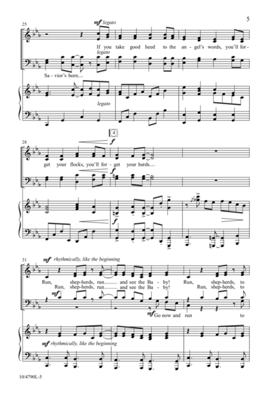 Run, Shepherds! 4-Part scores gallery preview page 5