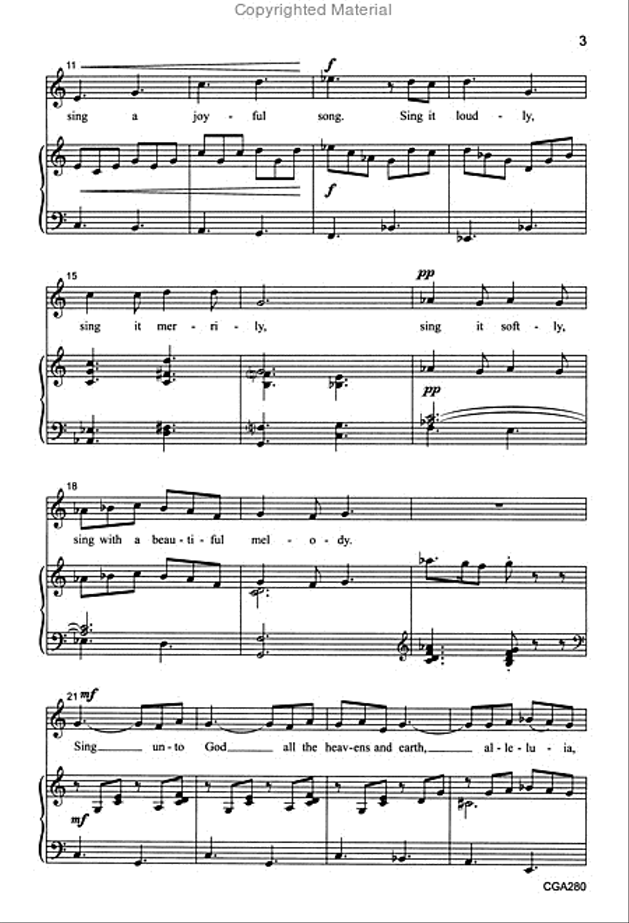 Festival Alleluia (Two-part) Unison Choir scores gallery preview page 3