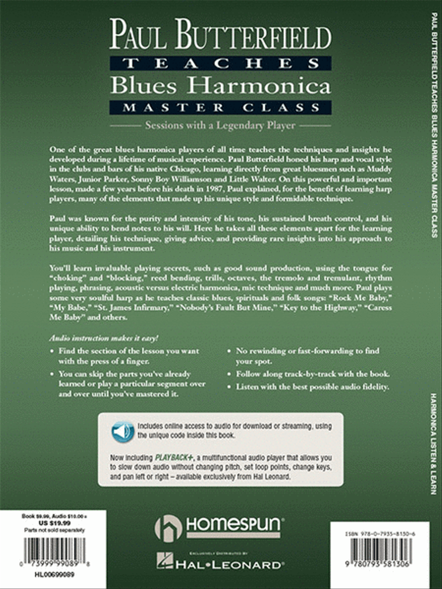 Paul Butterfield – Blues Harmonica Master Class image number null