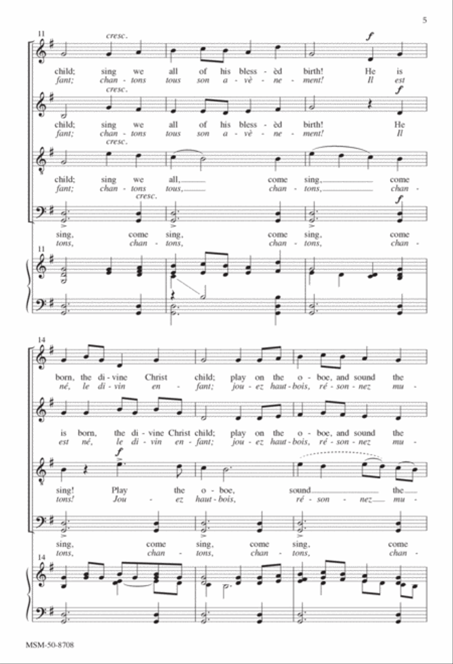 He Is Born, the Divine Christ Child 4-Part scores gallery preview page 5