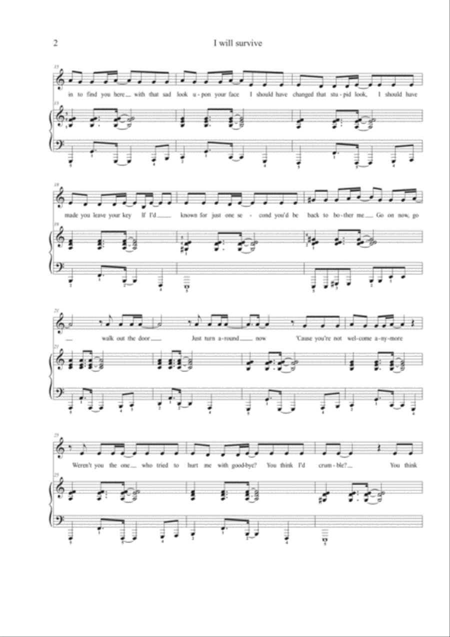 I Will Survive Alto Voice scores gallery preview page 2