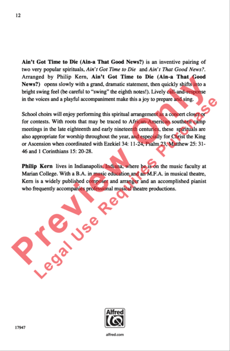 Ain't Got Time to Die (Ain-a That Good News?) 3-Part scores gallery preview page 12