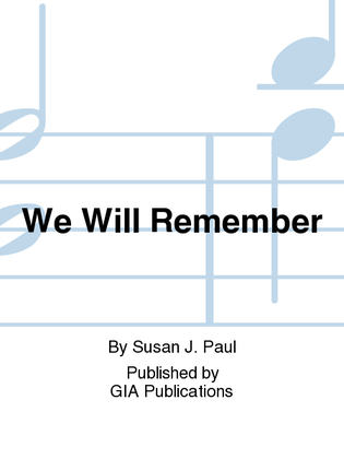 Book cover for We Will Remember