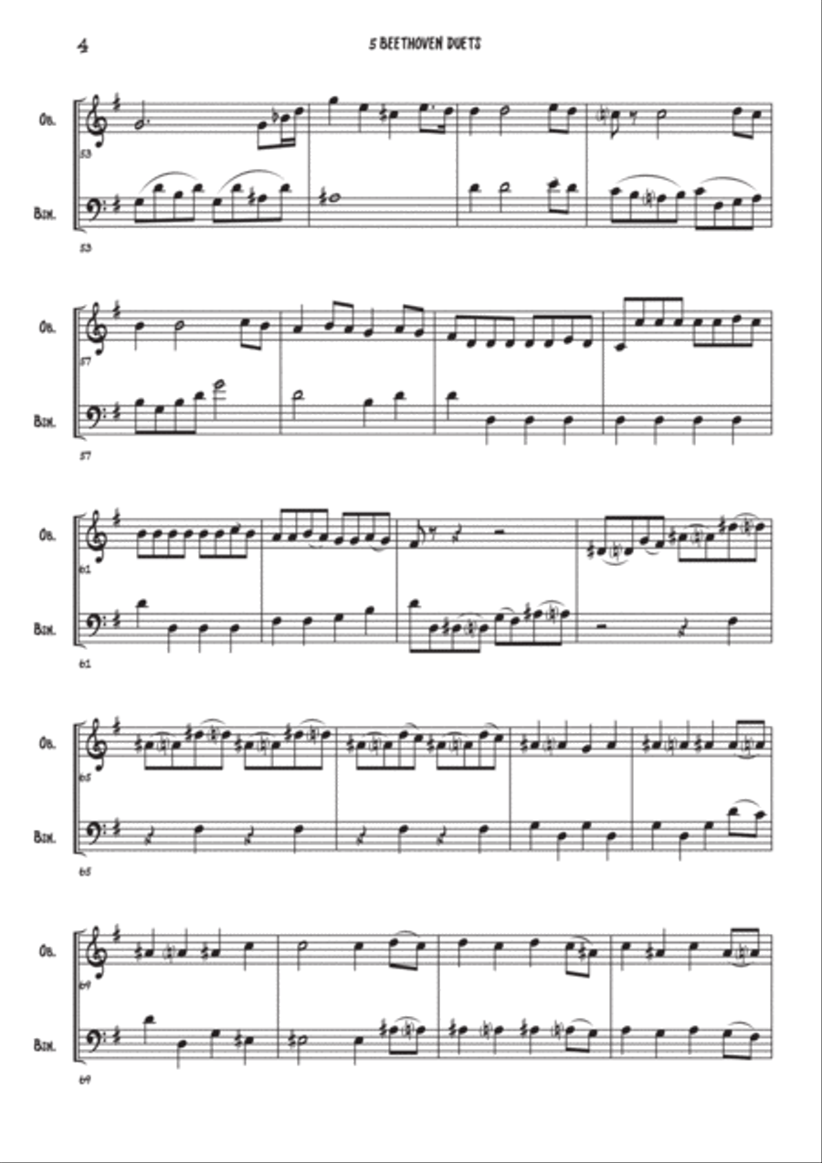 5 Beethoven duets - Oboe & Bassoon 5 Beethoven duets - Oboe & Bassoon Woodwind Duet scores gallery preview page 5