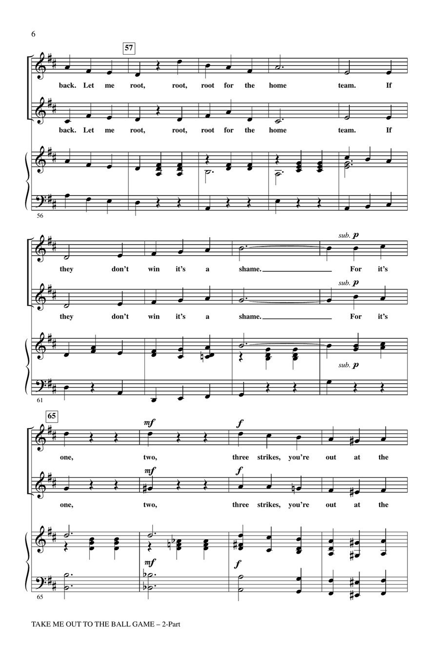 Take Me Out To The Ball Game 2-Part scores gallery preview page 5
