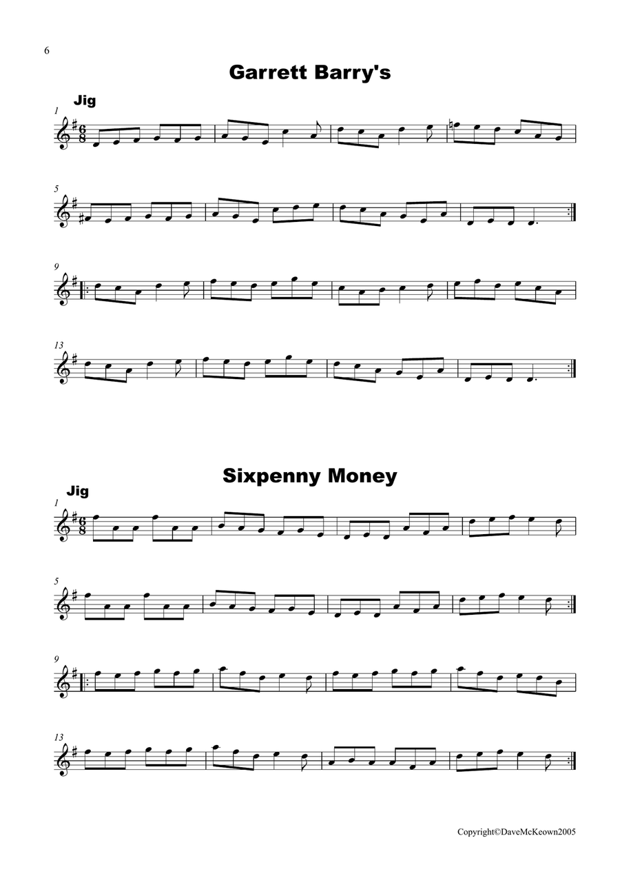 Irish Dance Music Vol.2 for Flute; 50 Jigs, Reels, Hornpipes and more.... Flute Solo scores gallery preview page 6