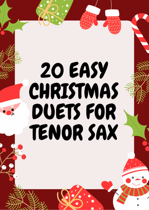 Book cover for 20 Easy Christmas Duets for Tenor Sax