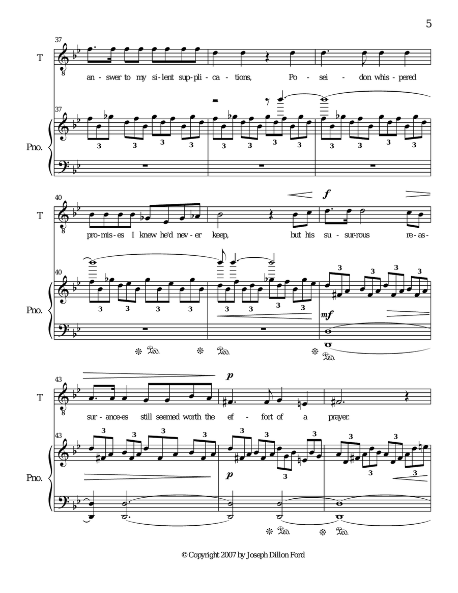 Loves Ancient and Forbidden - 3 songs for tenor and piano Tenor Voice scores gallery preview page 5