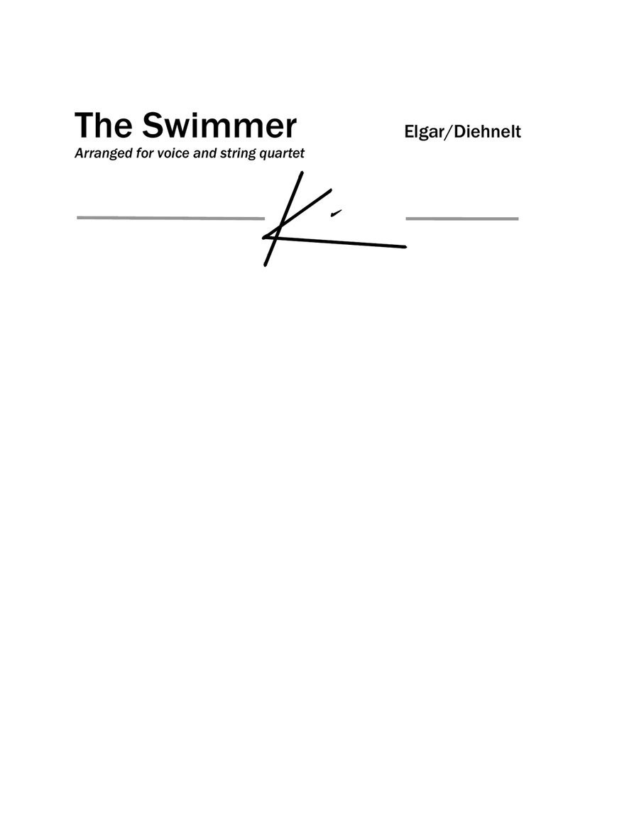 Elgar: The Swimmer from Sea Pictures (Arr. Voice and String Quartet) String Quartet scores gallery preview page 1
