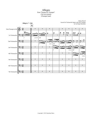 Allegro (from "Sonata for Trumpet") (Bb) (Violoncello Septet with Trumpet Solo) (Trumpet lead)