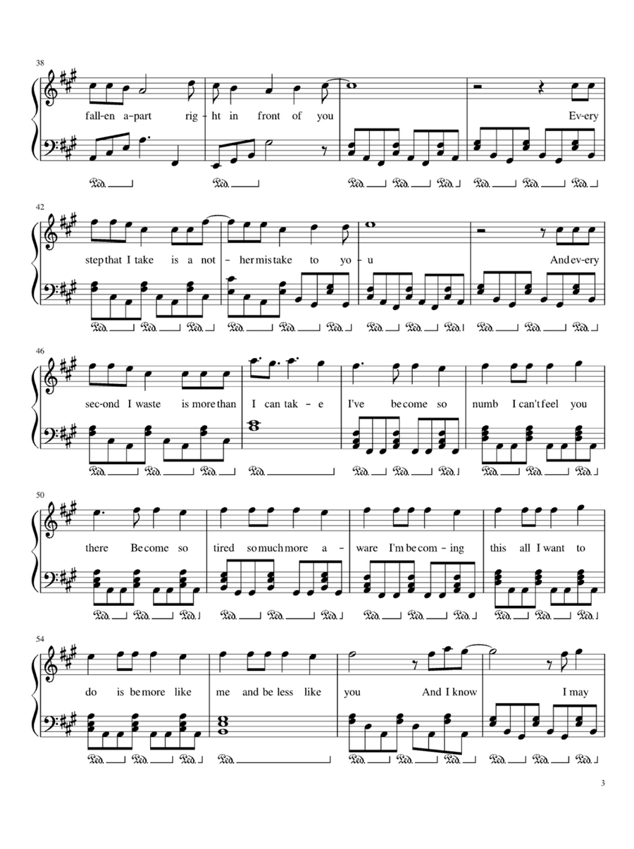 Numb Easy Piano scores gallery preview page 3