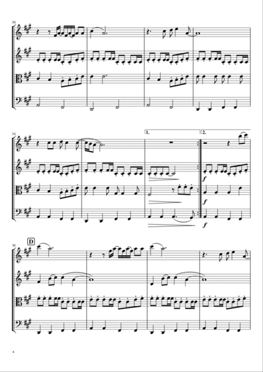 Wonderwall String Quartet scores gallery preview page 4